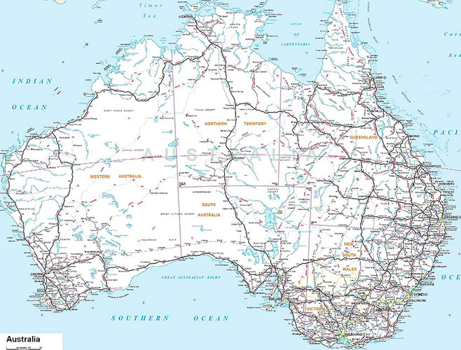 Mapa Austrálie